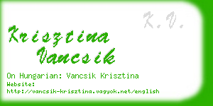 krisztina vancsik business card